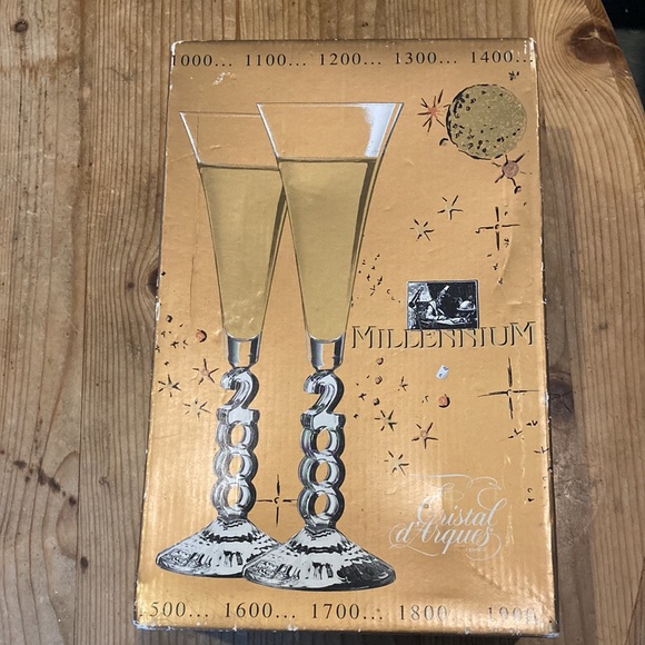 Cristal d’Arques Millennium Crystal Champagne Flutes. NEW, Original box! - Picture 5 of 8